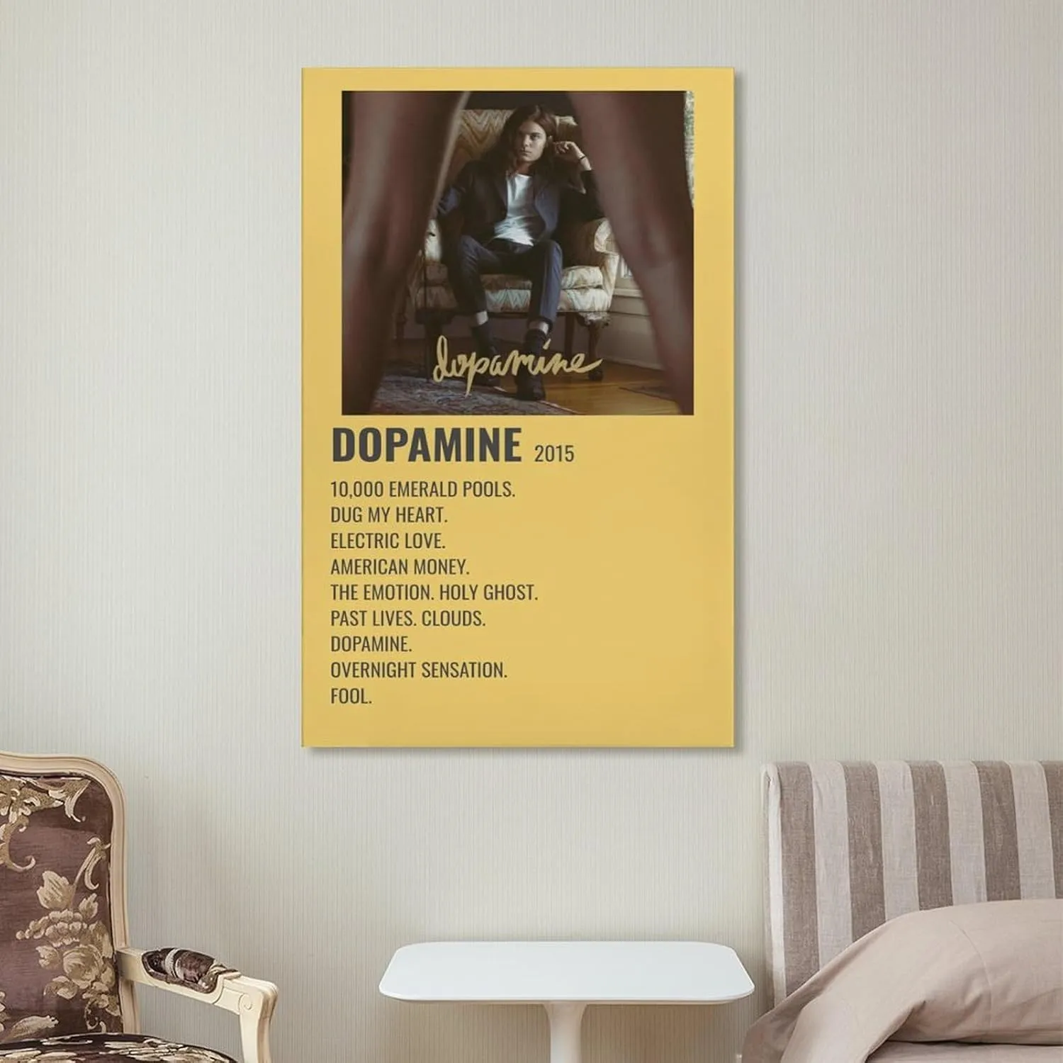 PFFLKPL Dopamine - BØRNS 2015 Canvas Poster Bedroom Decor Sports Landscape Office Room Decor Gift Unframe-style20x30inch(50x75cm)