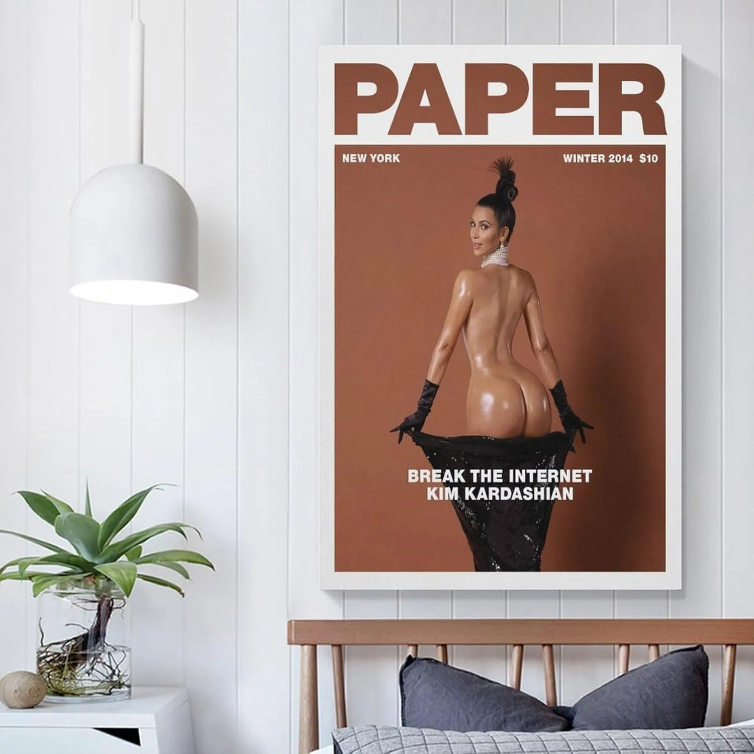 PFFLKPL Kim Kardashian Magazine Canvas Poster Bedroom Decor Sports Landscape Office Room Decor Gift Unframe-style24x36inch(60x90cm)