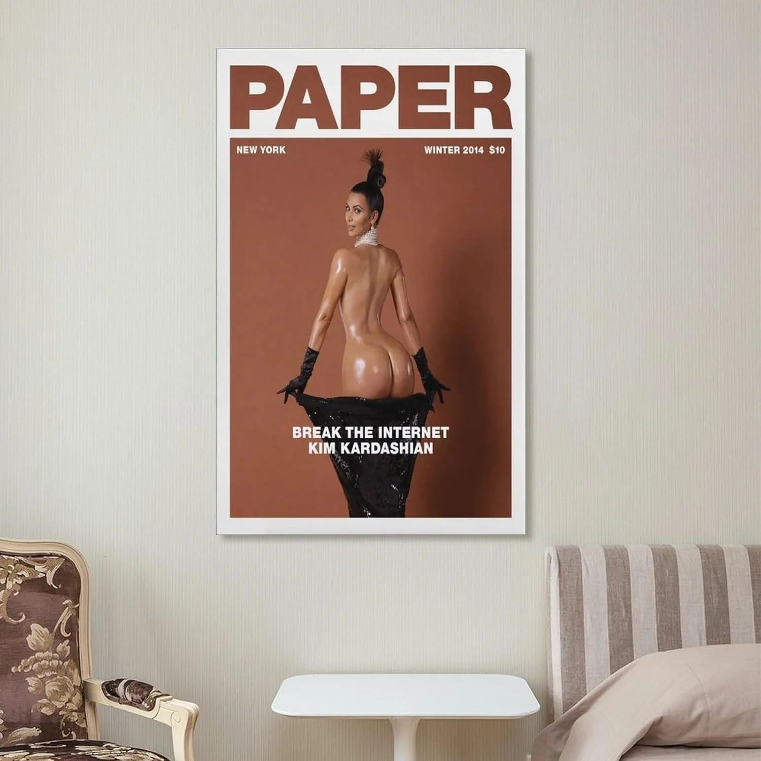 PFFLKPL Kim Kardashian Magazine Canvas Poster Bedroom Decor Sports Landscape Office Room Decor Gift Unframe-style24x36inch(60x90cm)