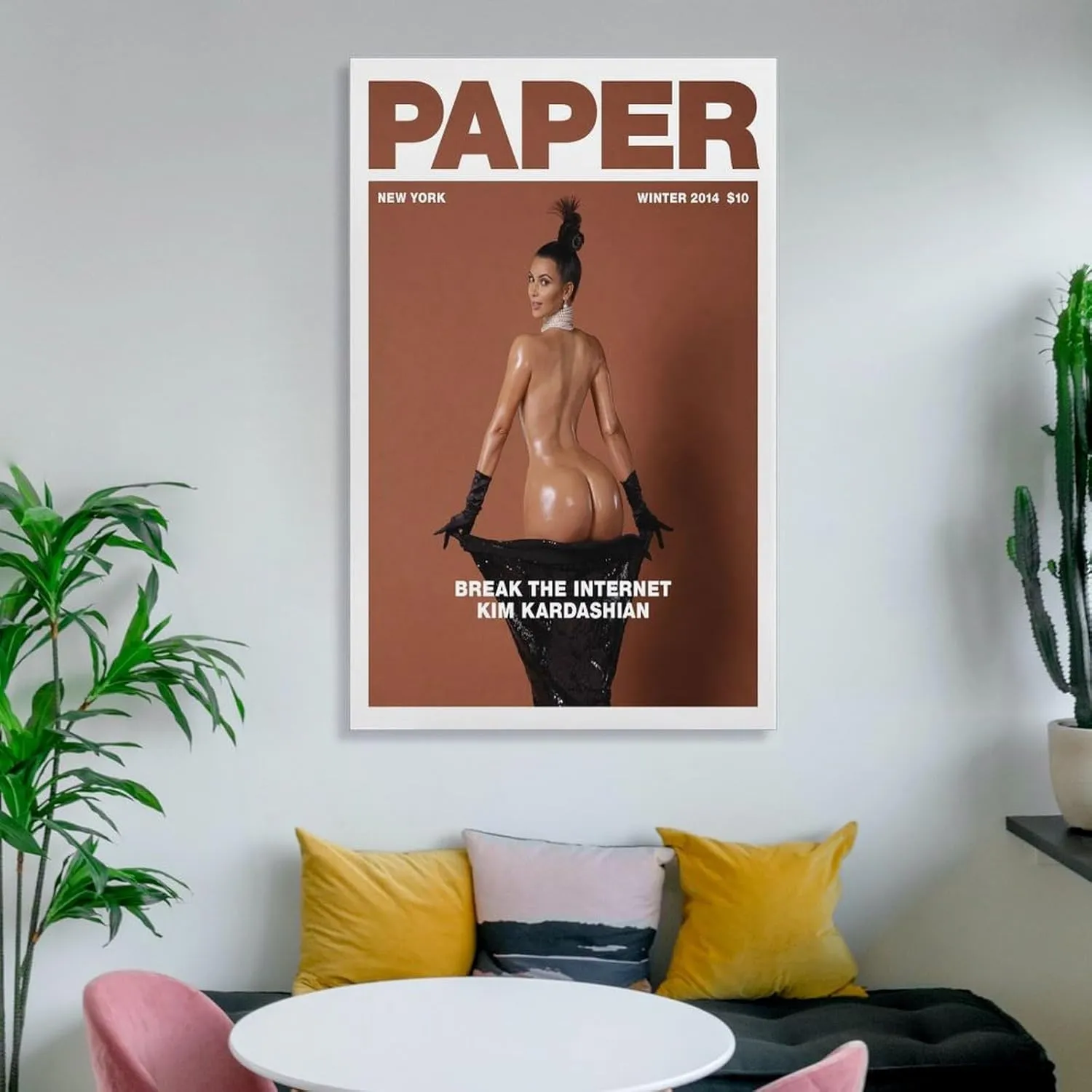 PFFLKPL Kim Kardashian Magazine Canvas Poster Bedroom Decor Sports Landscape Office Room Decor Gift Unframe-style24x36inch(60x90cm)