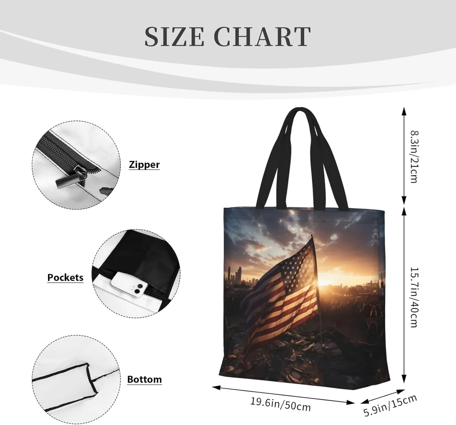 Pigment Print Tote Bag Shoulde Bag Handbag Grocery Bags Reusable For Office Shopping Travel Casual Work Holiday
