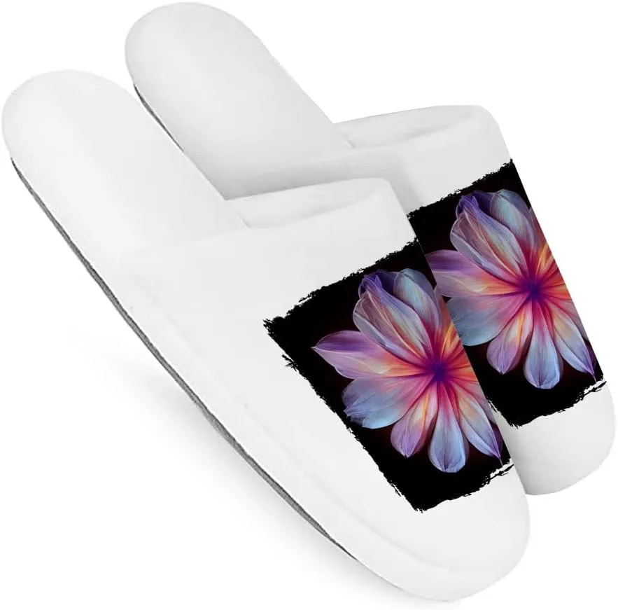 Pink Floral Memory Foam Slippers - Colorful Slippers - Printed Slippers