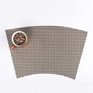 Place Mmats for Table，Placemats, Placemats Non Slip Heat-Resistant Placemats for Dining Table Set of 6,Easy to Clean Washable Kitchen Dinner Mats,Fan Shape Table Mats(Light Brown)