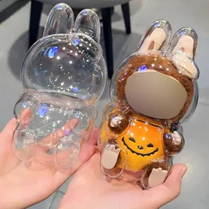 Plastic Clear Display Box with Key Chain for 15cm Doll, Protective Cover for Pumpkin Plush Toy, Transparent PVC Bag for Storage (Doll Not Include, 15cm)
