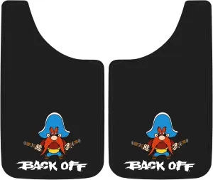 Plasticolor 000502R01 Yosemite Sam Back Off Easy Fit Mud Guard 11" - Set of 2,Multi-colored