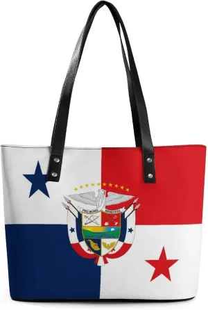 Presidential Flag of Panama Novelty Fashion Women's Handbags Printed Tote Bag Shoulder Purse Top Handle With Pocket 11 X 11.5 X 5.5 Inch