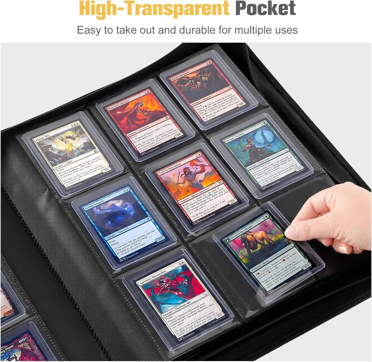 ProCase Top Loader Binder for Cards, Holds 324 Toploaders with 9 Pockets, Toploader Storage for Trading Cards or Sports Cards, Compatible with TCG, MTG in 3"x4" Toploaders -Yellow
