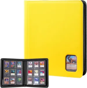 ProCase Top Loader Binder for Cards, Holds 324 Toploaders with 9 Pockets, Toploader Storage for Trading Cards or Sports Cards, Compatible with TCG, MTG in 3"x4" Toploaders -Yellow