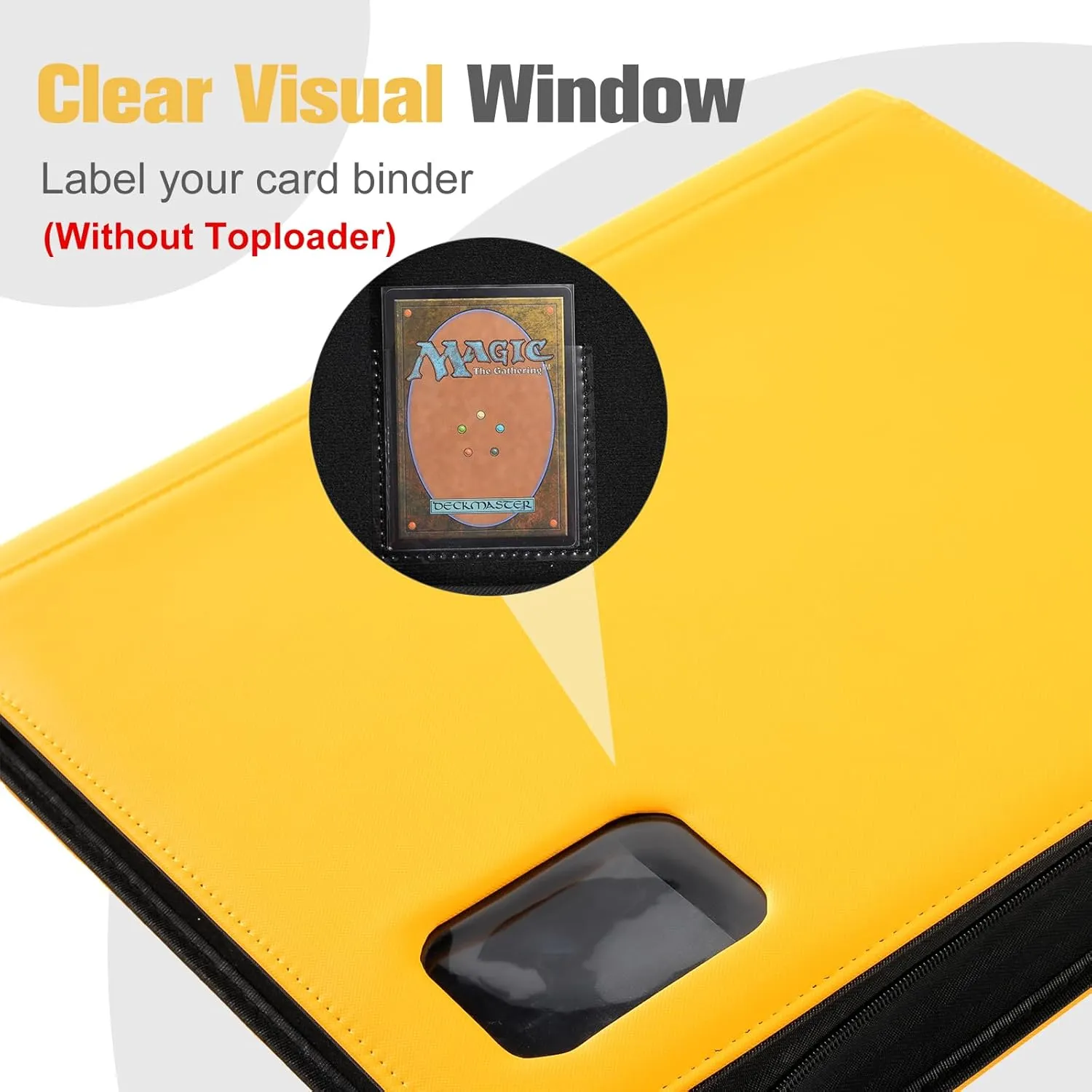 ProCase Top Loader Binder for Cards, Holds 324 Toploaders with 9 Pockets, Toploader Storage for Trading Cards or Sports Cards, Compatible with TCG, MTG in 3"x4" Toploaders -Yellow