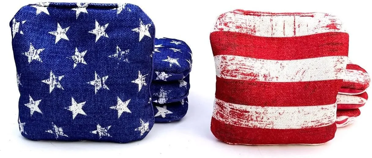 Professional Dual Sided Cornhole Bags- 16 oz 6x6 w/Premium Resin Fill - Official Tournament Slide/Stick Pro Bean Bags - Regulation/Approved