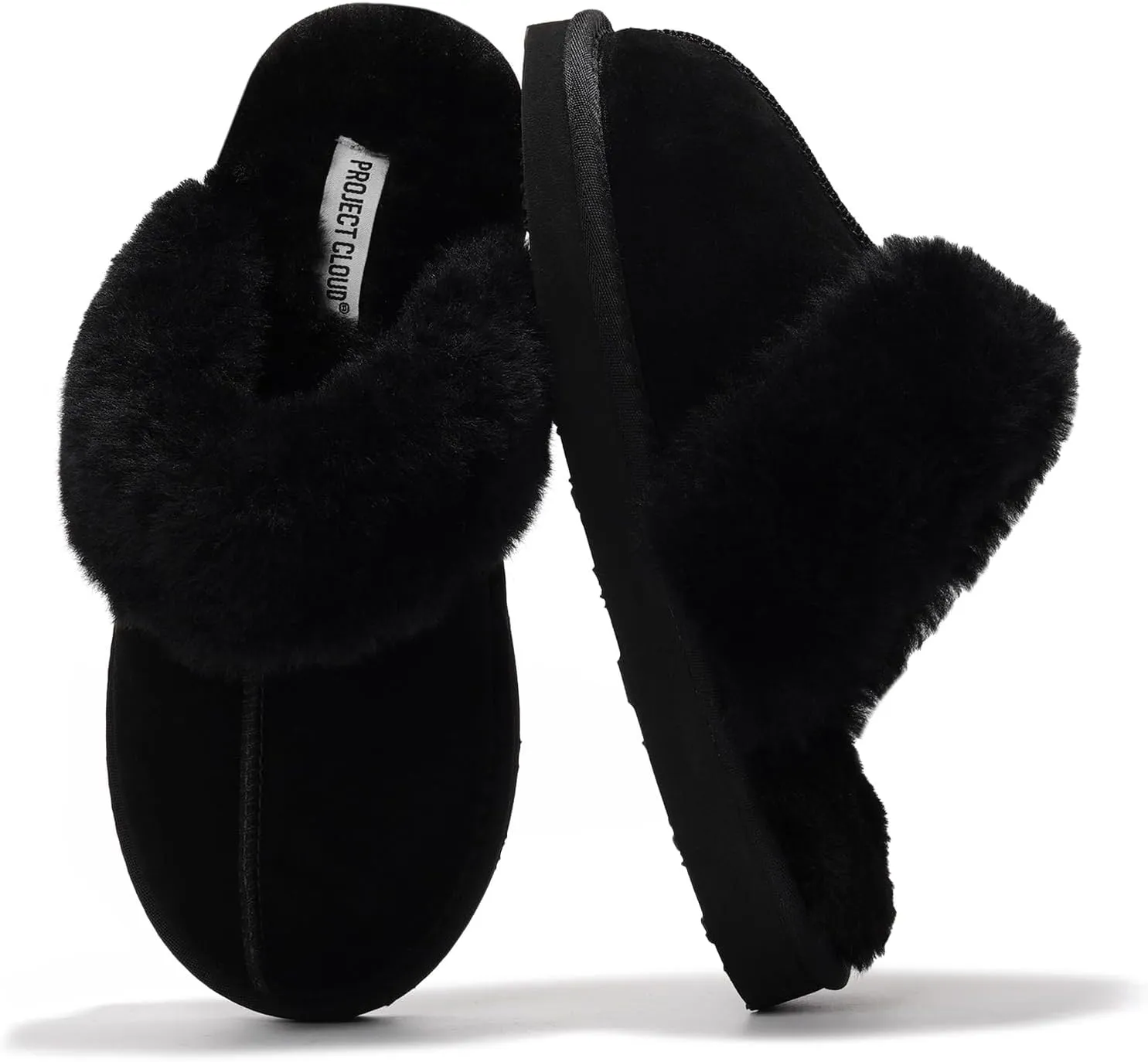 Project Cloud Shearling Slippers for Women Footwear - Genuine Suede Clogs Non-Slip Indoor/Outdoor Scuff Womens Slippers with Memory Foam Insole (Henka)