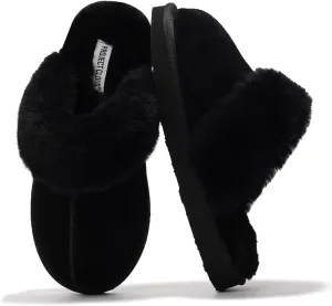 Project Cloud Shearling Slippers for Women Footwear - Genuine Suede Clogs Non-Slip Indoor/Outdoor Scuff Womens Slippers with Memory Foam Insole (Henka)