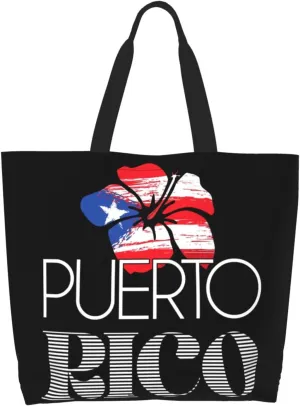 Puerto Rico Palm Trees Boricua Pride Women's Tote Bag Large Capacity Single Shoulder Bags Handbag for Shopping Work