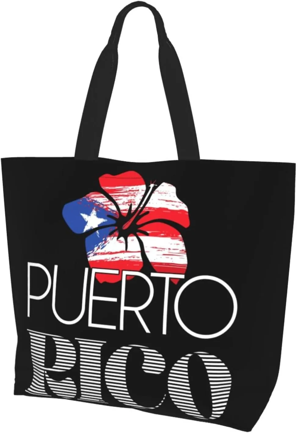 Puerto Rico Palm Trees Boricua Pride Women's Tote Bag Large Capacity Single Shoulder Bags Handbag for Shopping Work