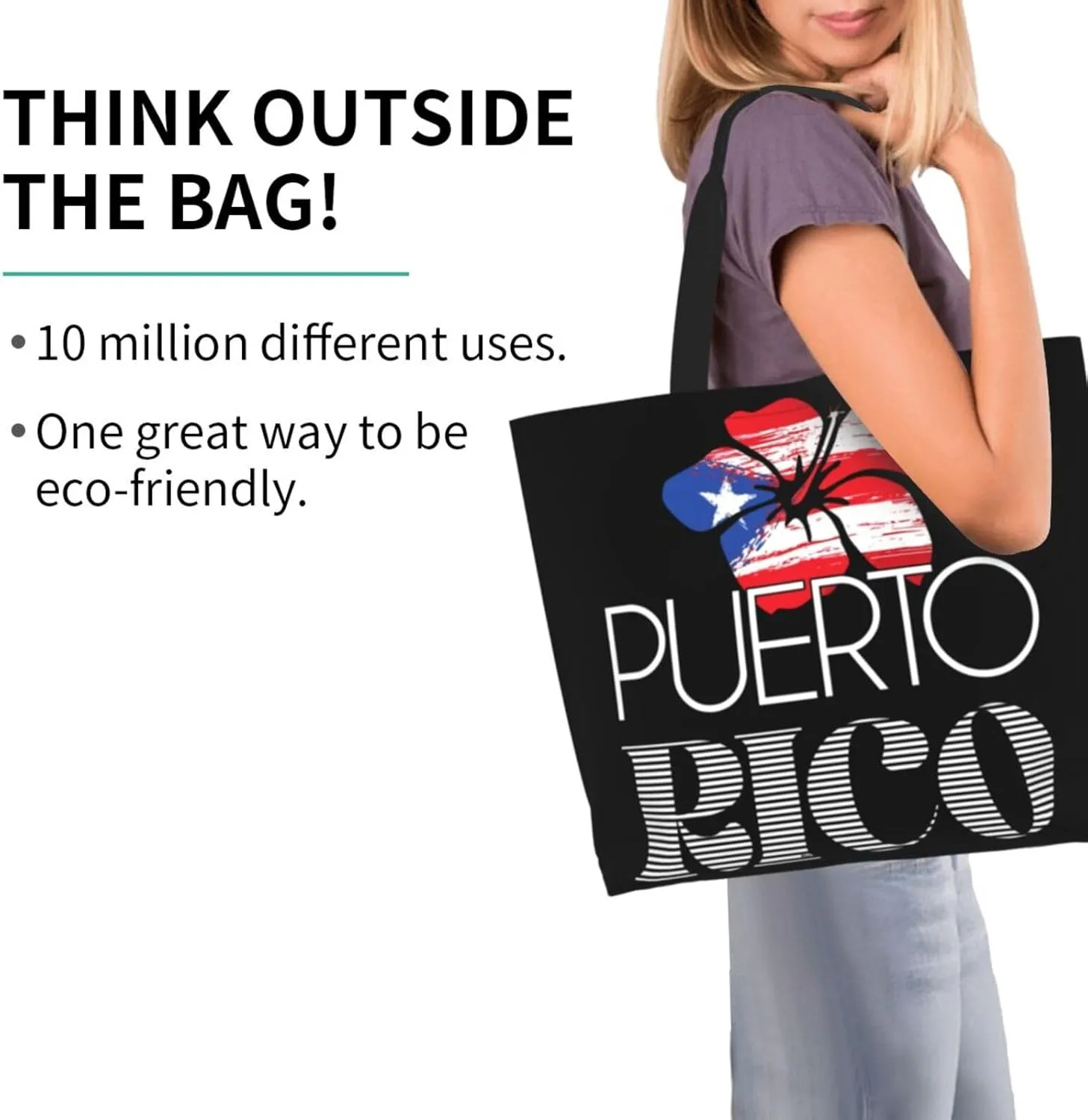 Puerto Rico Palm Trees Boricua Pride Women's Tote Bag Large Capacity Single Shoulder Bags Handbag for Shopping Work