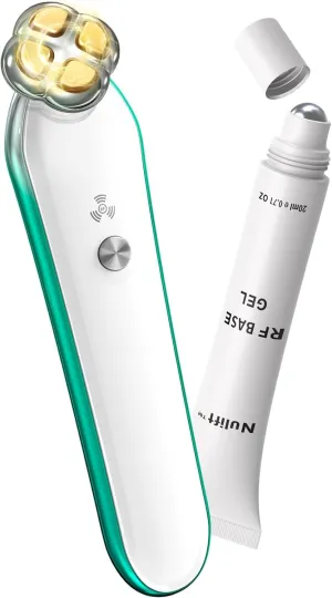 Puffiness Under Eye Bags Wrinkles Fine Line Reduce Device With Gold Plated Treatment Head Current Radio Frequency Wireless Professional RF Skin Care Beauty Device (With Gel)