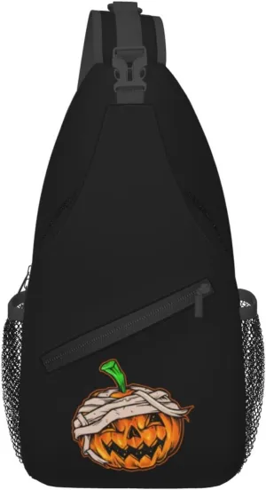 Pumpkin Head With Wounds Crossbody Bags For Women Men Chest Backpack Gym Shoulder Bag Travel Outdoor Sports Casual Crossbody Bags