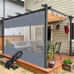 PVC Patchwork Tarpaulin Outdoor Gazebo Curtains with Eyelets Rainproof Tarpaulin, Thickening 0.5mm for Garden, Terrace, Customized (Color : Clear, Size : 3.28x2.62ft/1x0.8m)