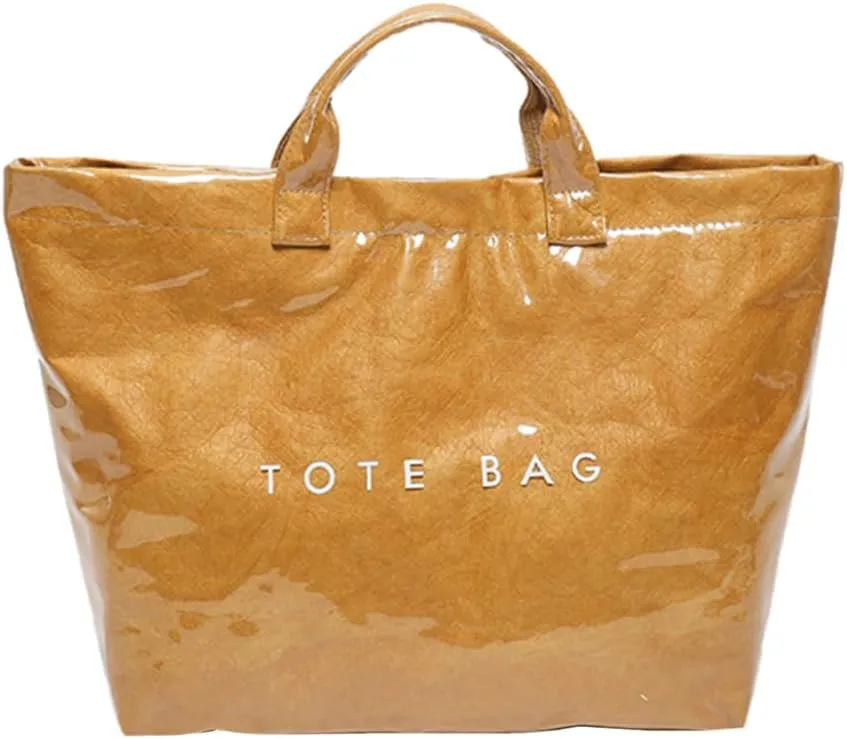 PVC The Tote Bag for Women - Plastic Large Tote Bag Hobo Handbag Letters Print Ladies Clear Top Handle Bag