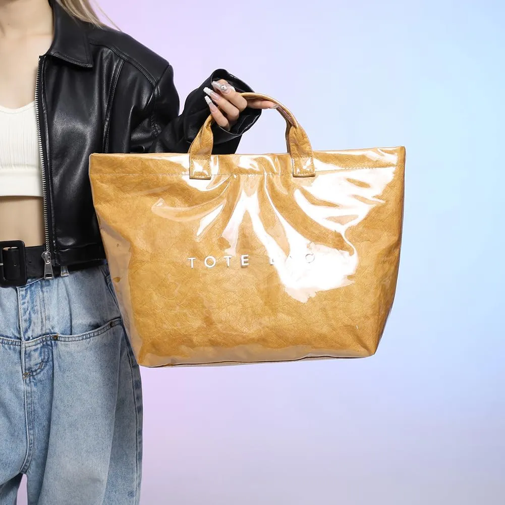 PVC The Tote Bag for Women - Plastic Large Tote Bag Hobo Handbag Letters Print Ladies Clear Top Handle Bag