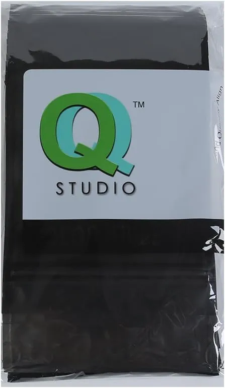 QQ Studio 100PCS Matte Double-Sided Colored Stand-Up Resealable QuickQlick™ Bags (16x22cm (6.3x8.6"), Black)