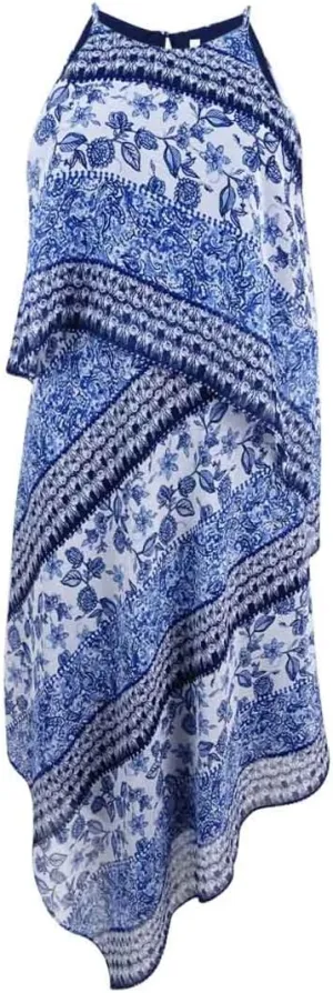 Rachel Rachel Roy Women's Porcelain Floral Printed Crinkle Chiffon, 6
