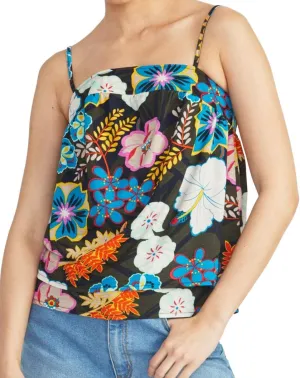 RACHEL Rachel Roy Womens Rikki Printed Tiered Camisole Top Multi S