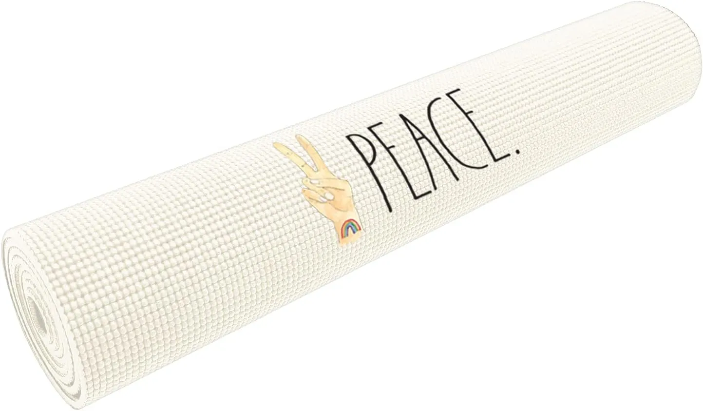 Rae Dunn Yoga Mat - High Density Foam Exercise and Fitness Mat for Workout or Stretching - Dual Sided Non Slip Cushion Grip - Portable, Travel Friendly - Use at Home, Gym, Yoga Studio, Pilates