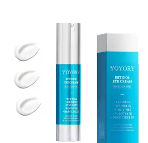 Retinol Under Eye Cream - Anti Aging Eye Cream for Dark Circles and Puffiness, Eye Bags, Wrinkles Fine Lines Skin Care Treatment Hydrates Moisturizes Gold(0.61 Fl Oz)
