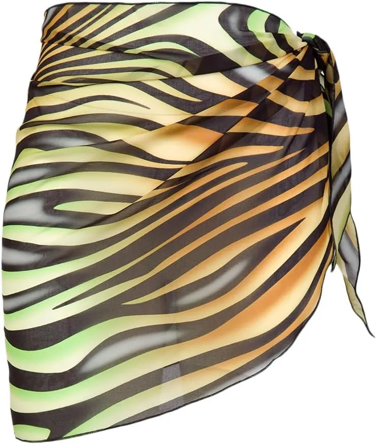 ROBERTO CAVALLI Floral Printed Asymmetric Chiffon Cover Up Skirt- for Womens