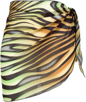 ROBERTO CAVALLI Floral Printed Asymmetric Chiffon Cover Up Skirt- for Womens