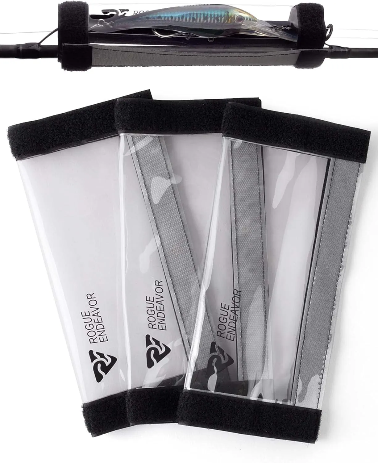 RogueEndeavor® Heavy Duty Lure Wraps, Wrap Around & Fold Over, Puncture Resistant PVC, Durable Hook & Loop Fastening, for Saltwater Fishing, Bass Fishing, and More. (Size)