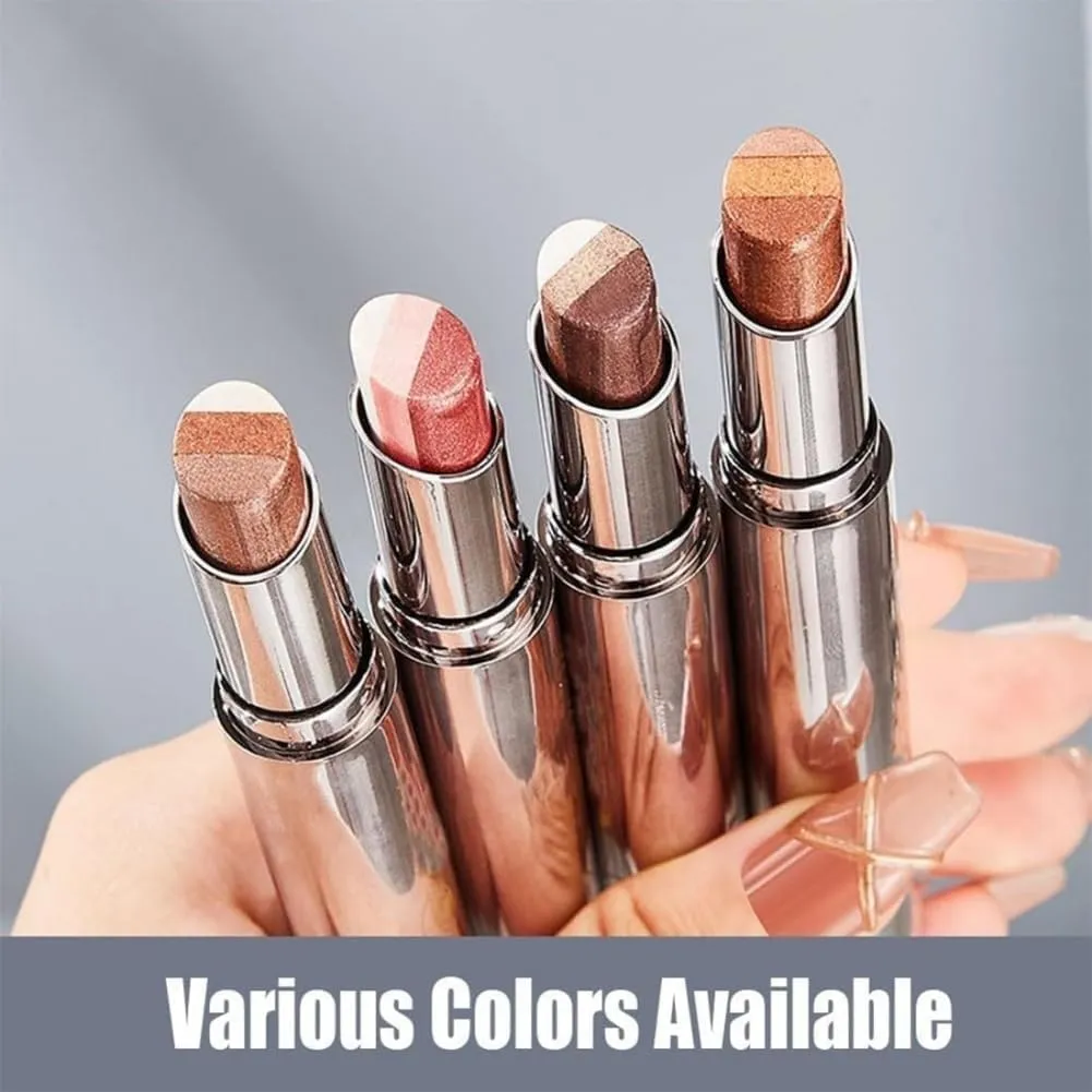 Roseionly Waterproof Gradient Shimmer Eye-Shadow Stick, Three-Color Glitter Gradient Eyeshadow Stick, Waterproof & Long-Lasting Eye Shadow Pencil(Orange)