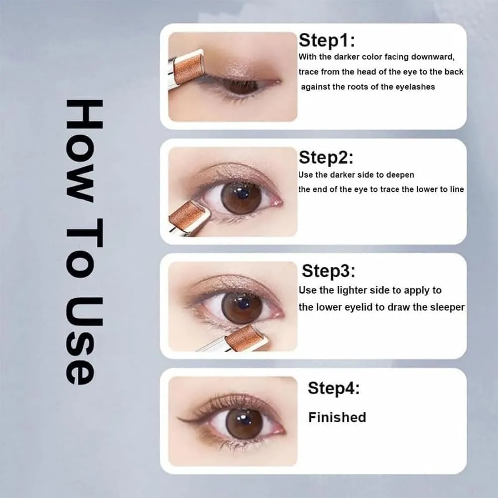 Roseionly Waterproof Gradient Shimmer Eye-Shadow Stick, Three-Color Glitter Gradient Eyeshadow Stick, Waterproof & Long-Lasting Eye Shadow Pencil(Orange)