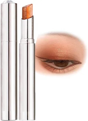Roseionly Waterproof Gradient Shimmer Eye-Shadow Stick, Three-Color Glitter Gradient Eyeshadow Stick, Waterproof & Long-Lasting Eye Shadow Pencil(Orange)