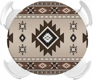 Round Fitted Tablecloth Vintage Aztec Tribal Totem Waterproof Table Cover for Indoor Outdoor Holiday Party Bohemian Ethnic Geometric Elastic Edged Tablecloths Fit Up 45"-54" Tables