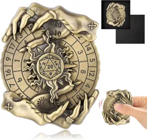 Shadow Claws Roulette Dice Spinner for DND Dice Set, 7-in-1 Dragon Metallic D&D Dice with Gift Case for Dungeons and Dragon Game, RPG Role Playing Table Game Gifts (Black-Gold)