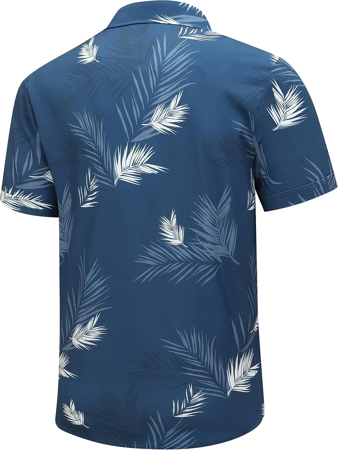 SheLucki Hawaiian Shirt for Men, Unisex Summer Beach Casual Short Sleeve Button Down Shirts, Printed Palmshadow Clothing