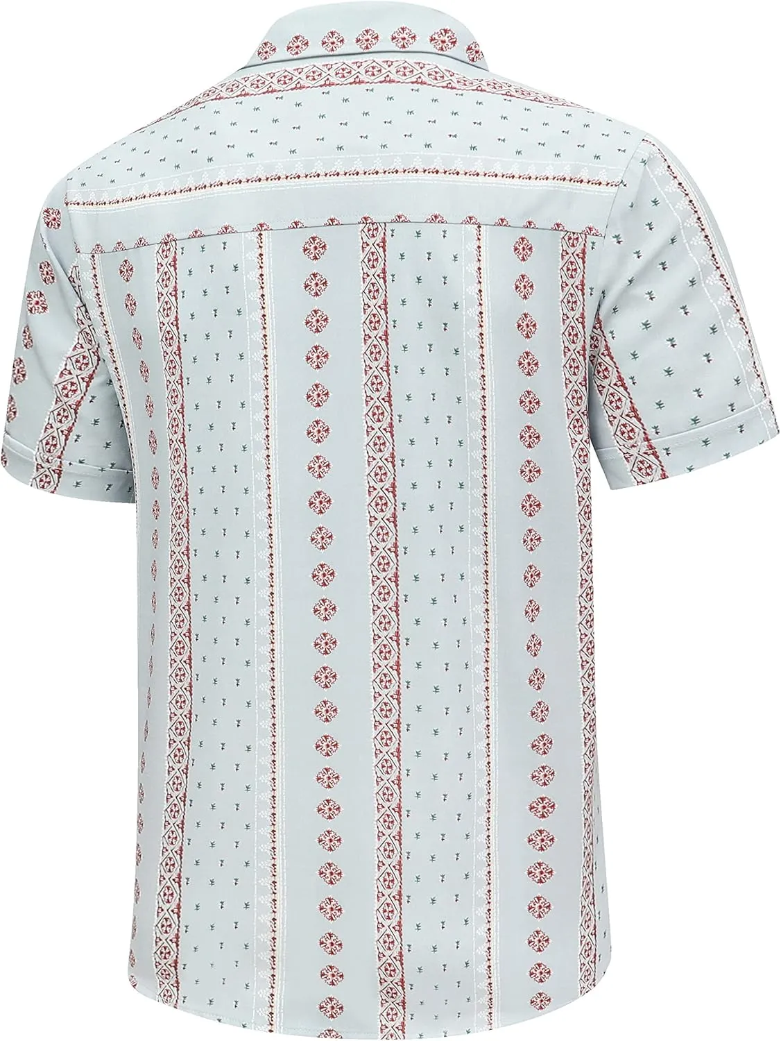 SheLucki Hawaiian Shirt for Men, Unisex Summer Beach Casual Short Sleeve Button Down Shirts, Printed Palmshadow Clothing