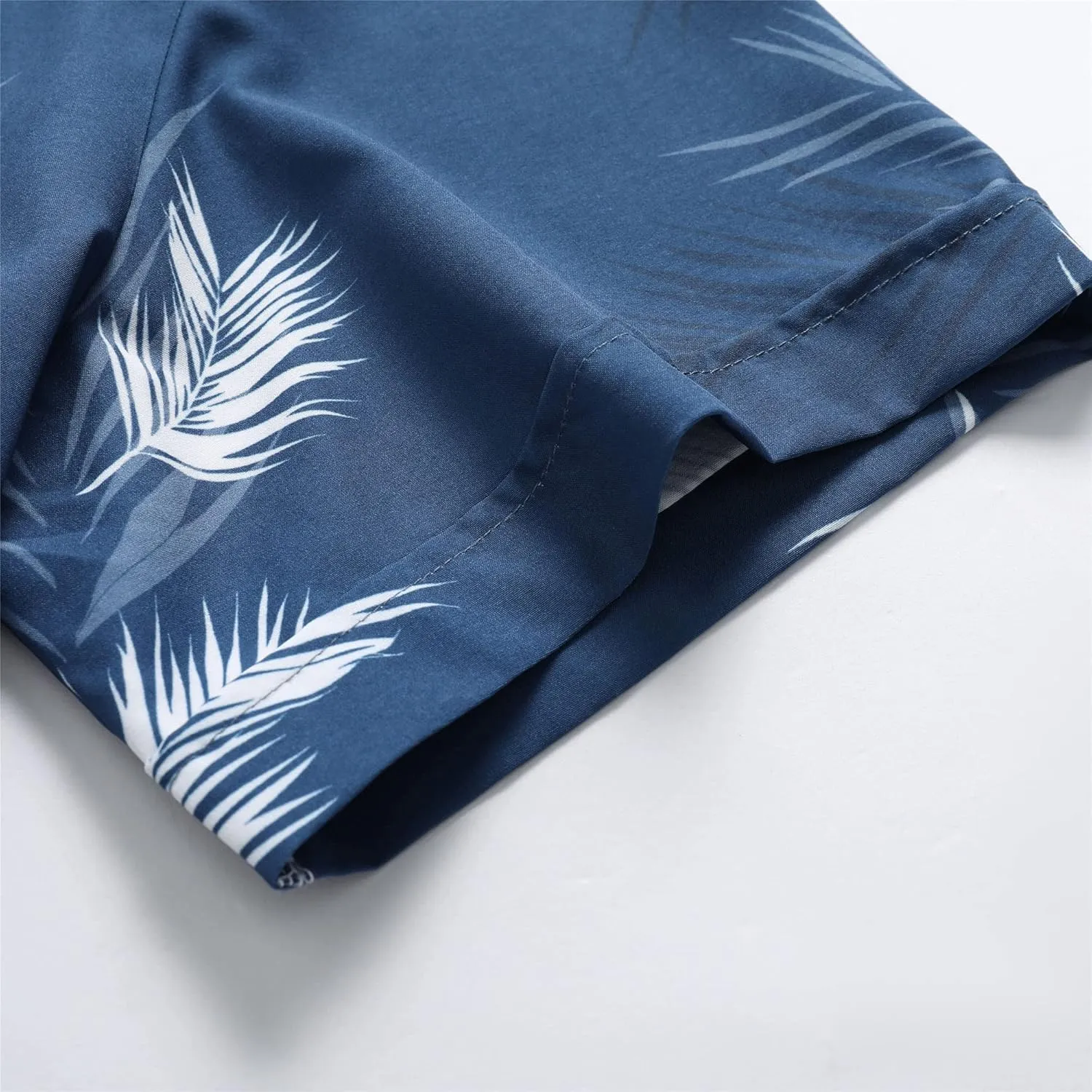 SheLucki Hawaiian Shirt for Men, Unisex Summer Beach Casual Short Sleeve Button Down Shirts, Printed Palmshadow Clothing