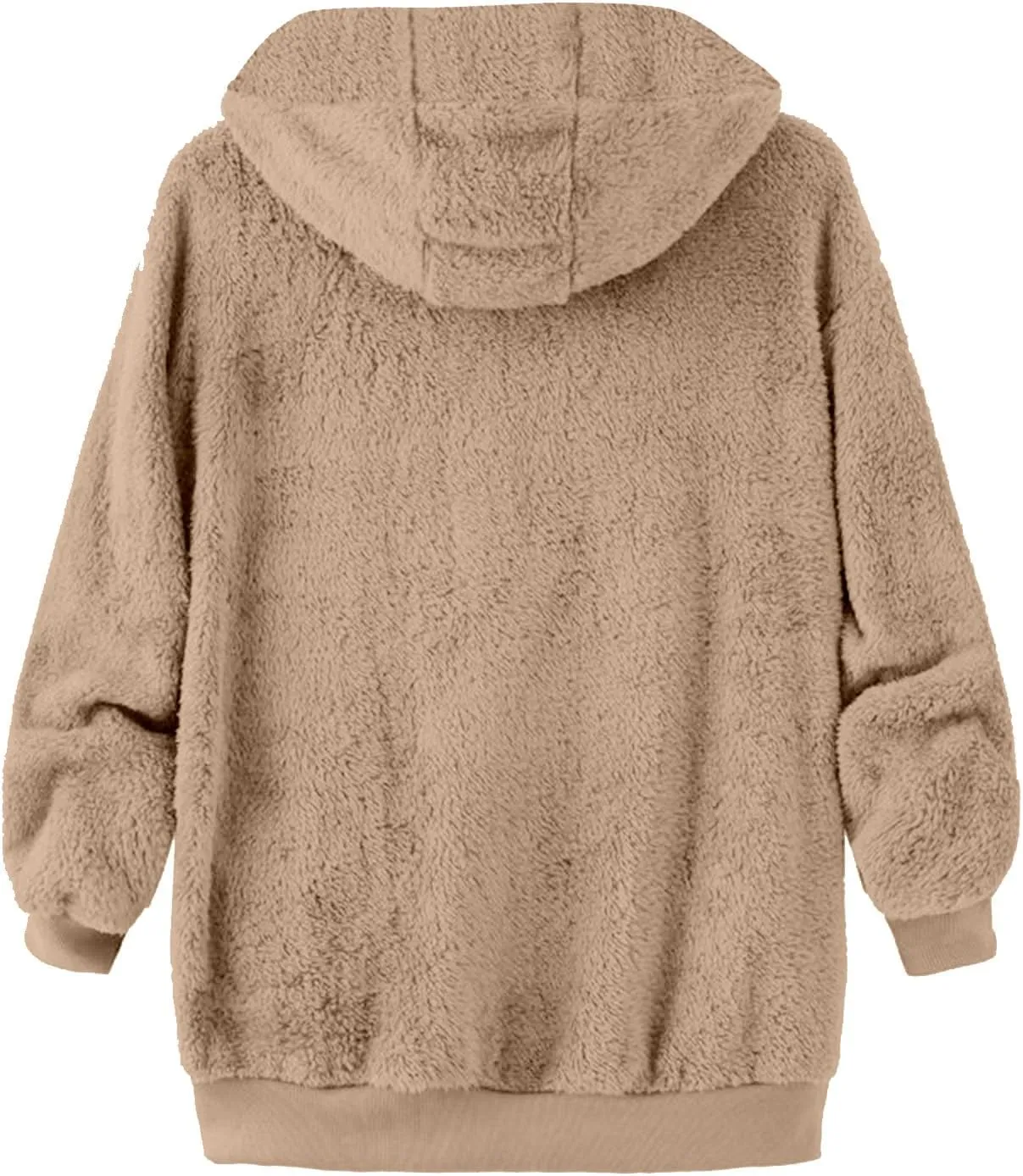 Sherpa Fleece Jacket Women Cute Plus Size Zip Up Hooded Fuzzy Teddy Coat Casual Warm Winter Shearling Coats 2024