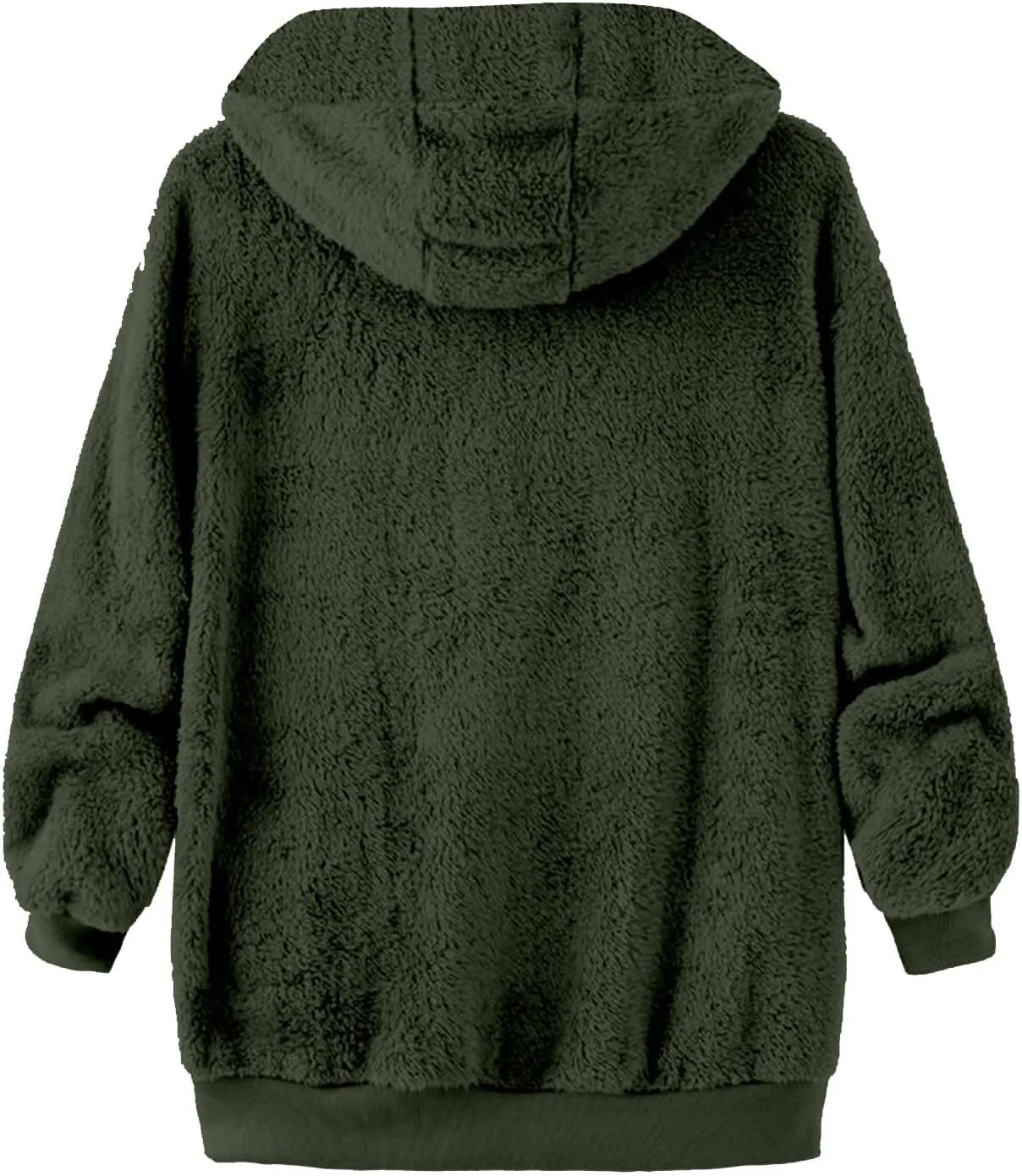 Sherpa Fleece Jacket Women Cute Plus Size Zip Up Hooded Fuzzy Teddy Coat Casual Warm Winter Shearling Coats 2024