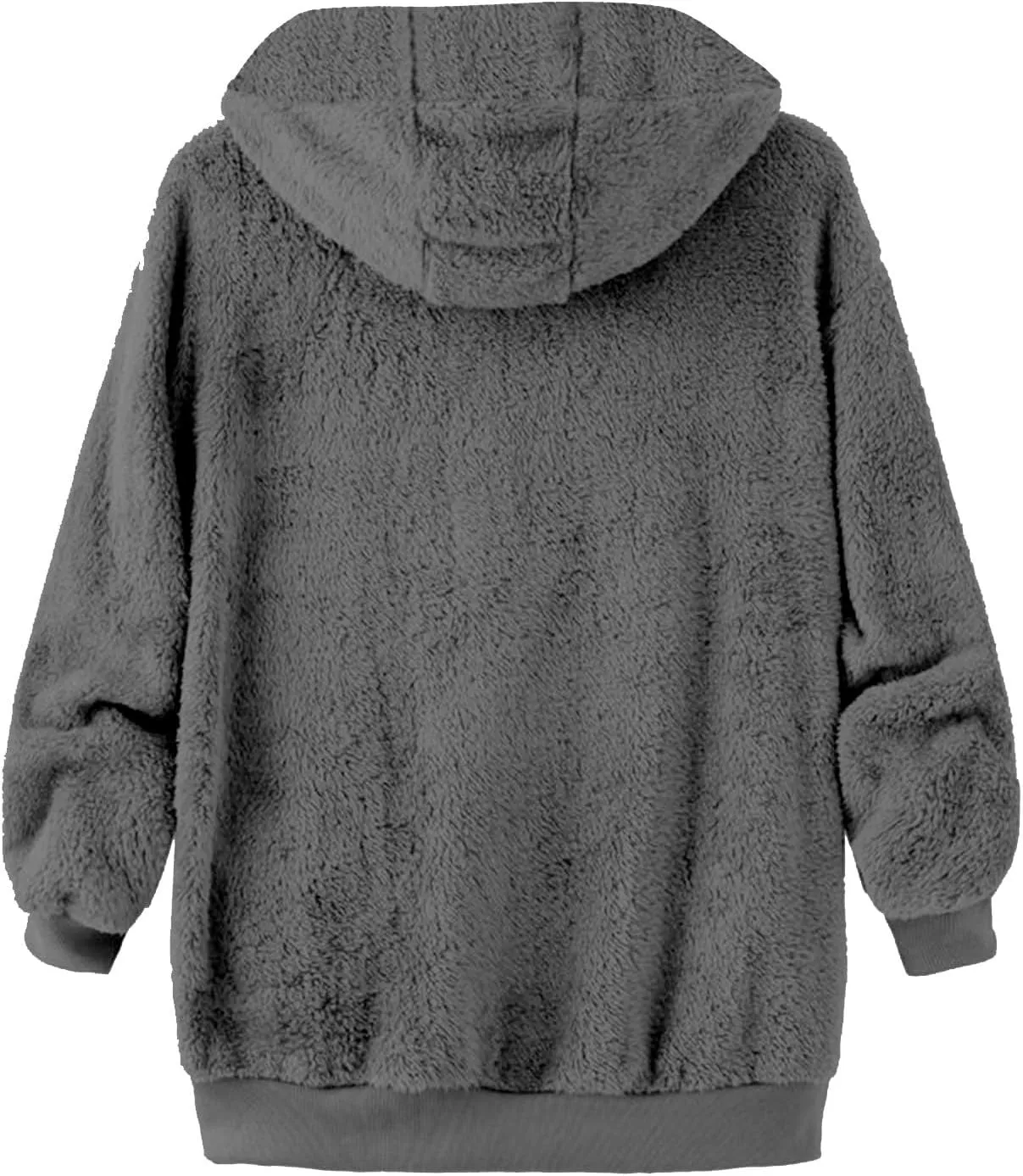 Sherpa Fleece Jacket Women Cute Plus Size Zip Up Hooded Fuzzy Teddy Coat Casual Warm Winter Shearling Coats 2024