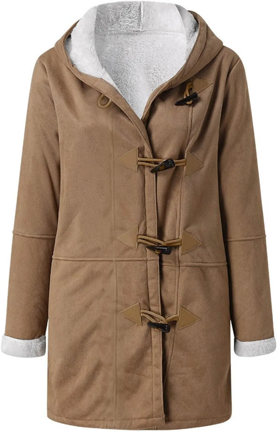 Sherpa Fleece Lined Jacket For Women 2024 Winter Warm Shearling Coat Casual Loose Plus Size Hooded Jackets With Pocket