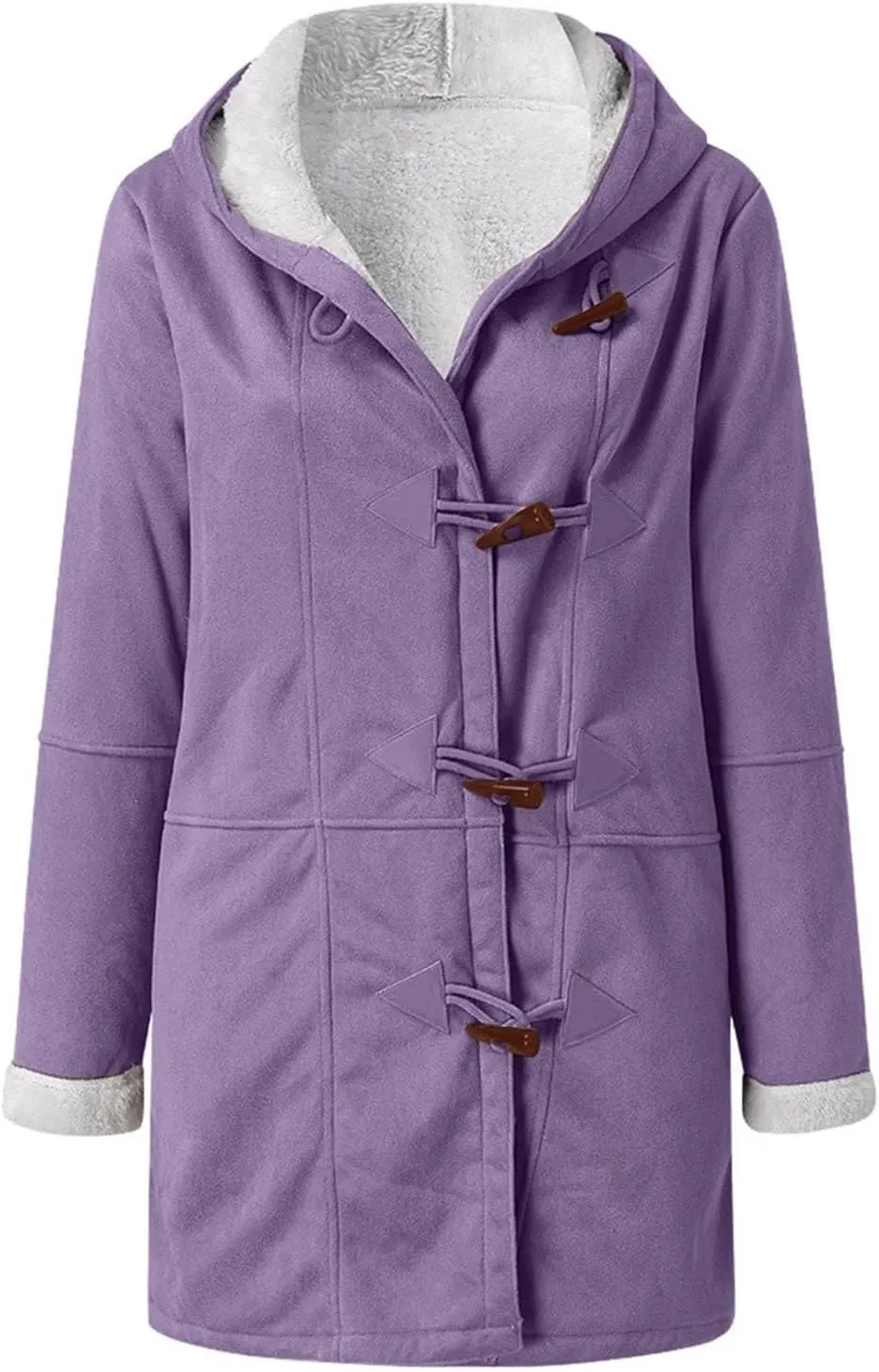 Sherpa Fleece Lined Jacket For Women 2024 Winter Warm Shearling Coat Casual Loose Plus Size Hooded Jackets With Pocket