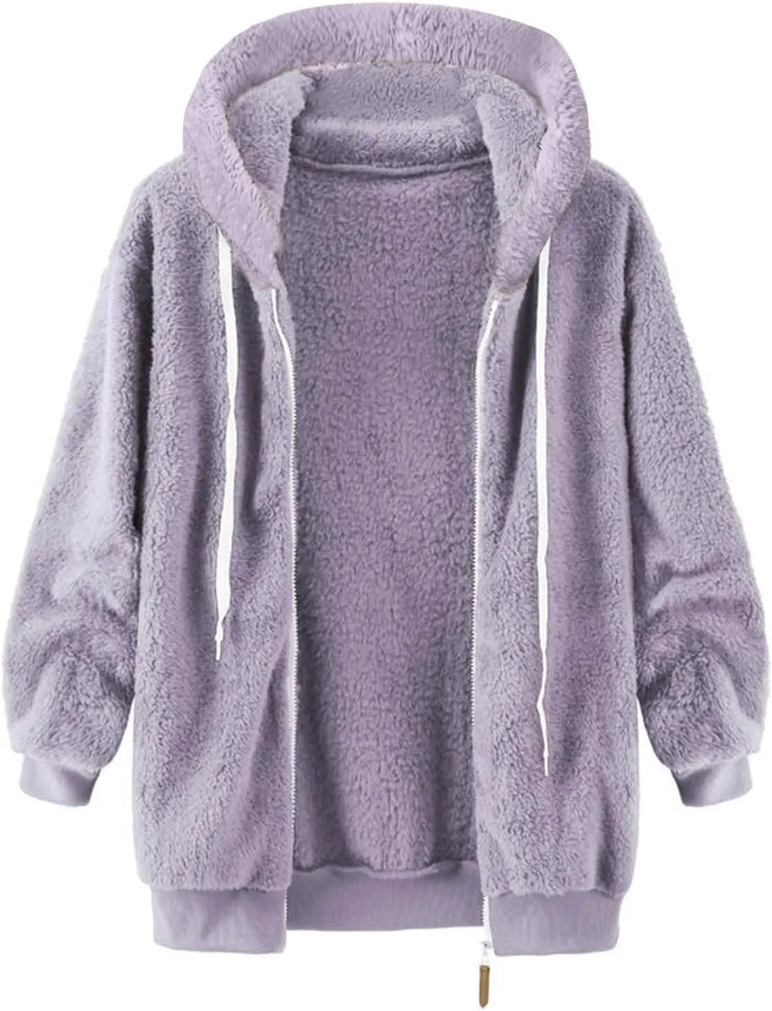 Sherpa Jacket Women 2024 Plus Size Zip Up Hooded Fuzzy Fleece Fluffy Coat Cozy Warm Winter Casual Shearling Coats