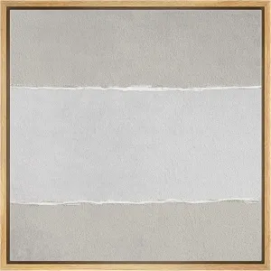 SIGNWIN Framed Canvas Print Wall Art Geometric Gray Stripe Color Field Abstract Shapes Illustrations Modern Art Decorative Contemporary Minimal for Living Room, Bedroom, Office - 24"x24" Natural