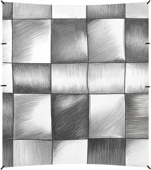 Silver Checked Hand-Drawn Sketch Beach Cabana UPF50 Easy Setup Portable Sun Shelter with Sandbags, Sand Shovel, Poles for Backyard and Camping