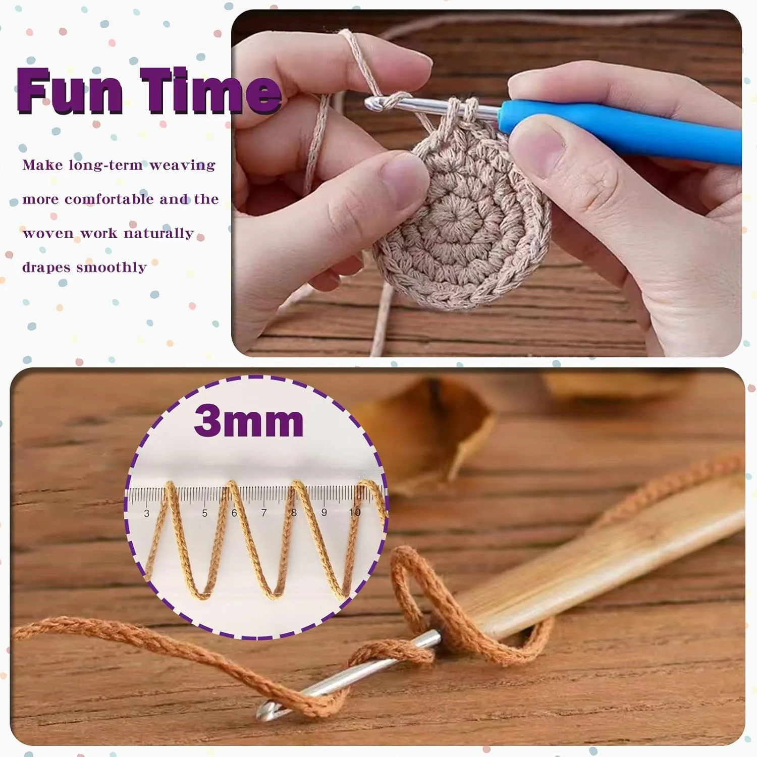 SIMEIQI 2 PCS 400g Beige Khaki 100% Cotton Yarn Hollow Knitted Crochet Yarn,328 Yards Fabric Yarn Round Rope Yarn for DIY Handbag Purse Basket Cushion Crochet Bag