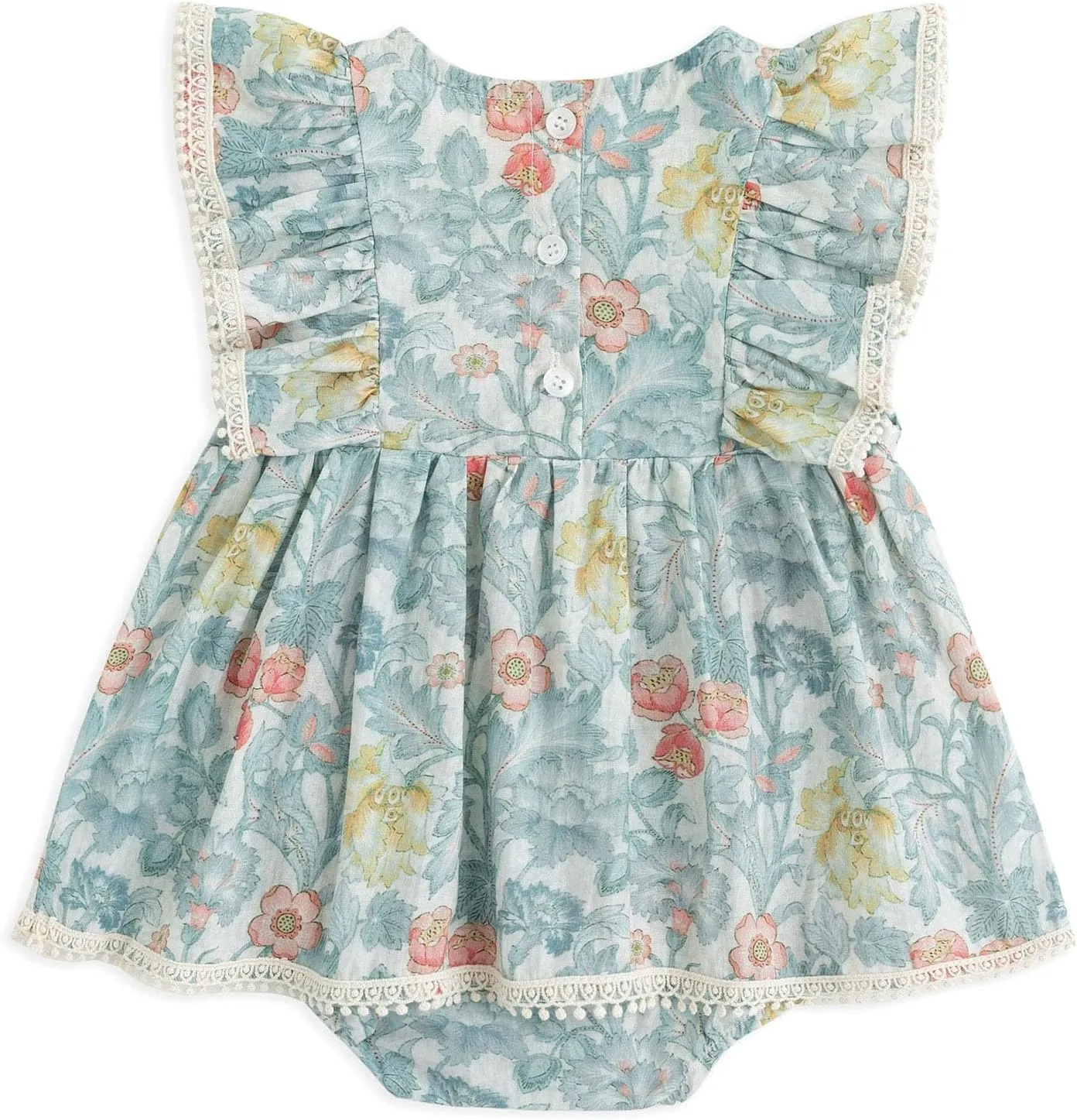 Simplee kids Baby Infant Girls Cotton Short Ruffle Sleeve Summer Romper Outfits 3-24 Months